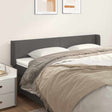 Vidaxl hoofdbord met randen 203x16x78 88 cm kunstleer grijs