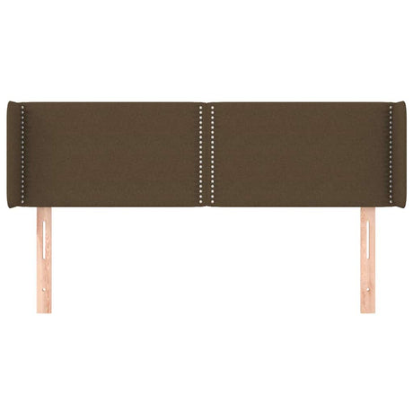Vidaxl hoofdbord met randen 147x16x78 88 cm stof donkerbruin