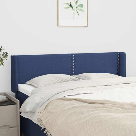 Vidaxl hoofdbord met randen 147x16x78 88 cm stof blauw