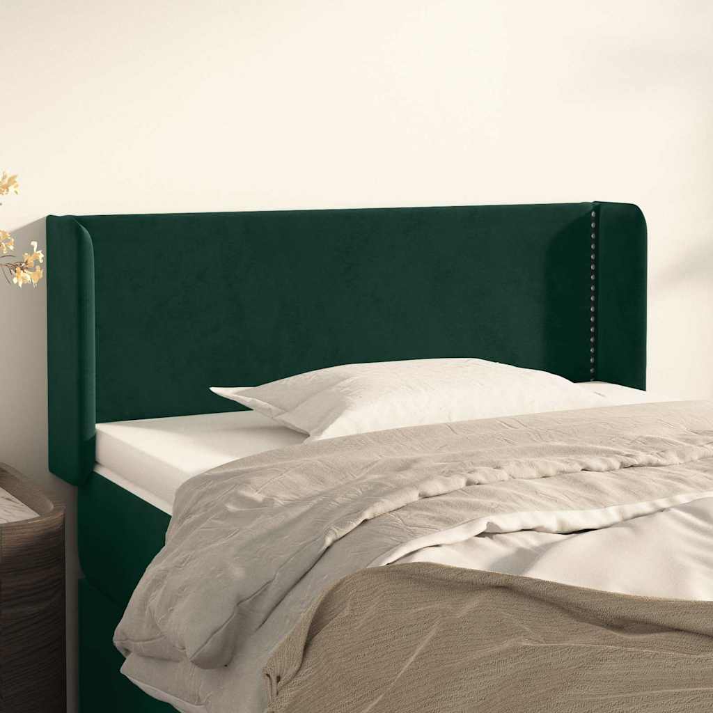 Vidaxl hoofdbord met randen 83x16x78 88 cm fluweel donkergroen