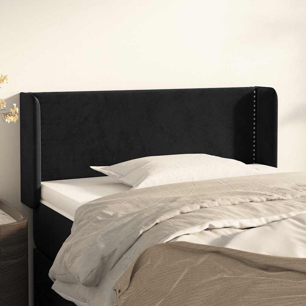 Vidaxl hoofdbord met randen 103x16x78 88 cm fluweel zwart