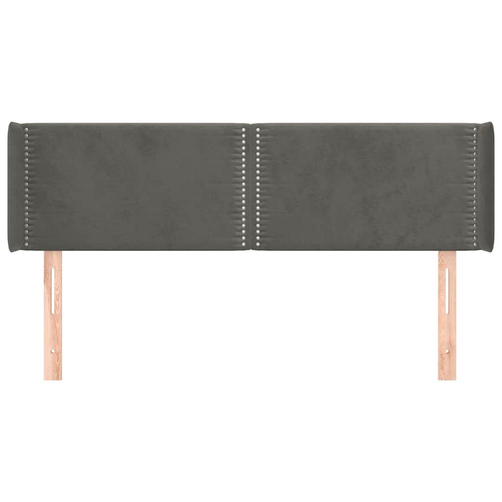Vidaxl hoofdbord met randen 147x16x78 88 cm fluweel donkergrijs