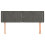 Vidaxl hoofdbord met randen 147x16x78 88 cm fluweel donkergrijs