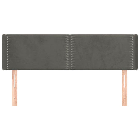 Vidaxl hoofdbord met randen 147x16x78 88 cm fluweel donkergrijs