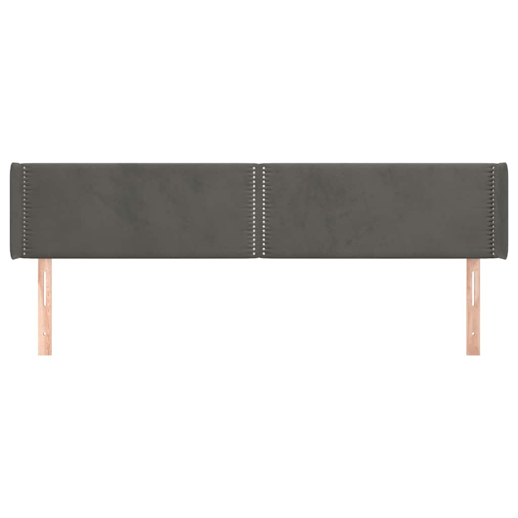 Vidaxl hoofdbord met randen 183x16x78 88 cm fluweel donkergrijs