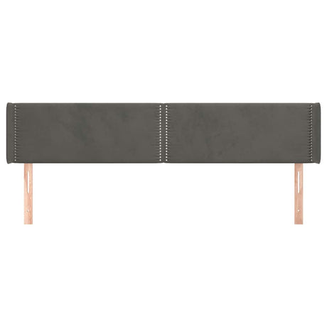Vidaxl hoofdbord met randen 183x16x78 88 cm fluweel donkergrijs