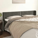 Vidaxl hoofdbord met randen 183x16x78 88 cm fluweel donkergrijs