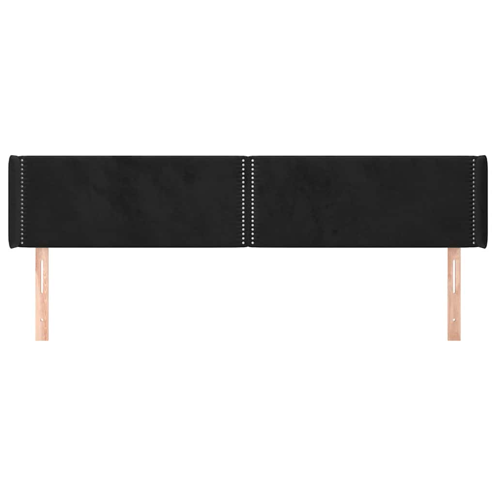 Vidaxl hoofdbord met randen 183x16x78 88 cm fluweel zwart
