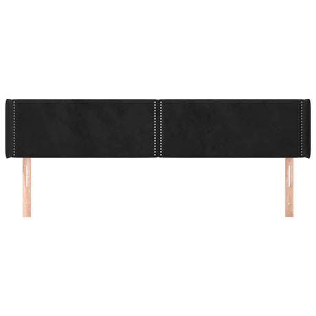 Vidaxl hoofdbord met randen 183x16x78 88 cm fluweel zwart