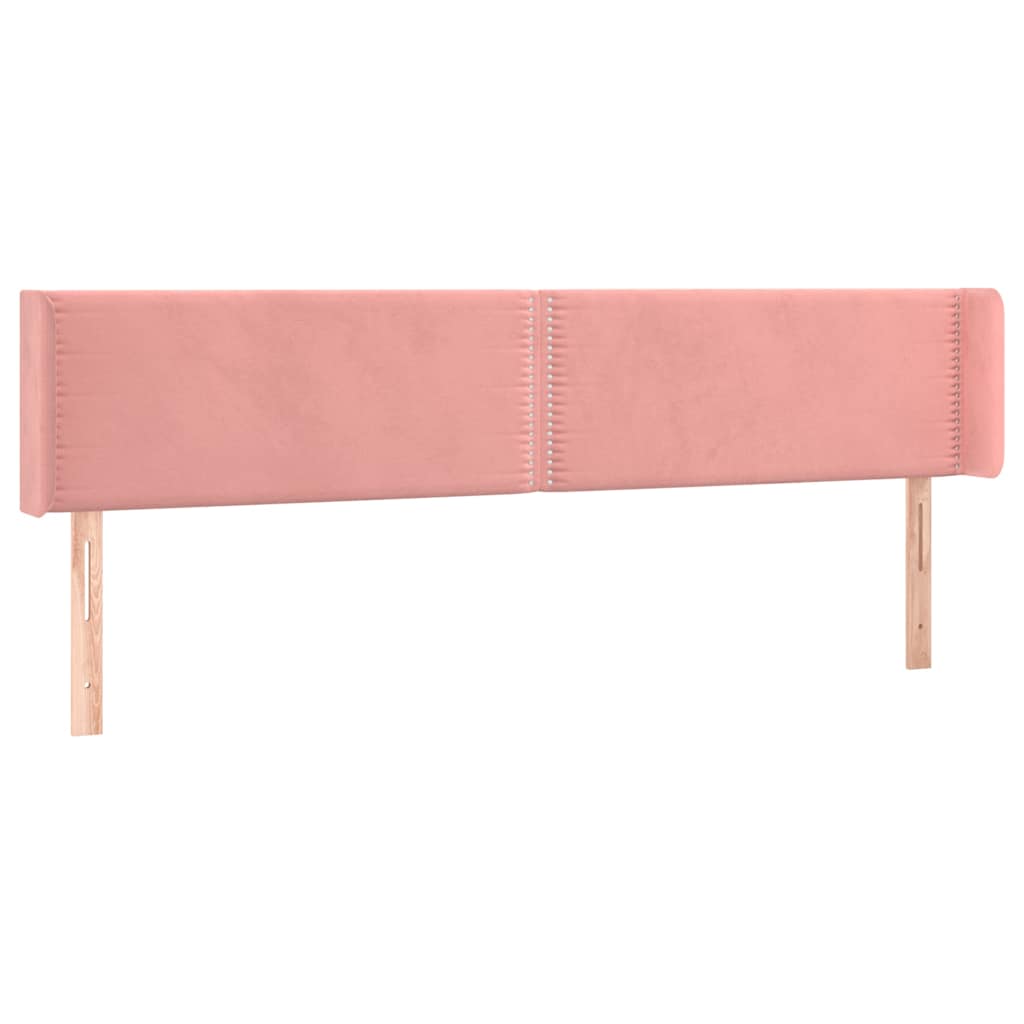 Vidaxl hoofdbord met randen 183x16x78 88 cm fluweel roze