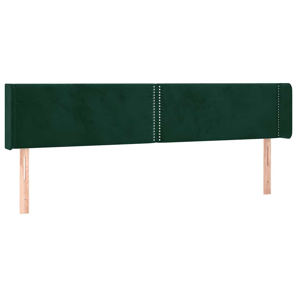 Vidaxl hoofdbord met randen 203x16x78 88 cm fluweel donkergroen