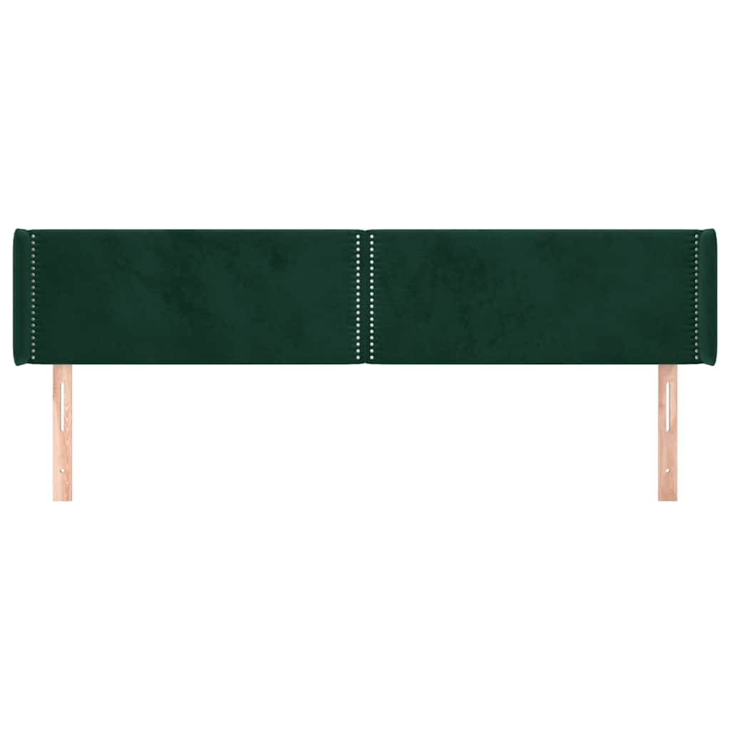 Vidaxl hoofdbord met randen 203x16x78 88 cm fluweel donkergroen