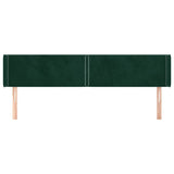Vidaxl hoofdbord met randen 203x16x78 88 cm fluweel donkergroen