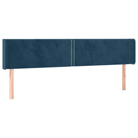 Vidaxl hoofdbord met randen 203x16x78 88 cm fluweel donkerblauw