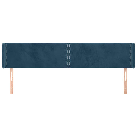 Vidaxl hoofdbord met randen 203x16x78 88 cm fluweel donkerblauw