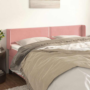 Vidaxl hoofdbord met randen 203x16x78 88 cm fluweel roze
