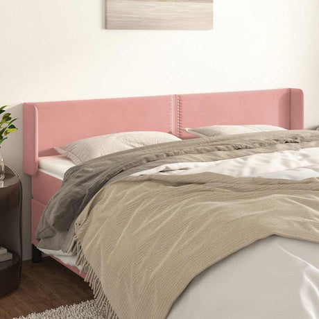 Vidaxl hoofdbord met randen 203x16x78 88 cm fluweel roze