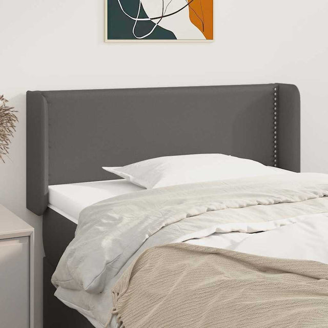 Vidaxl hoofdbord met randen 83x16x78 88 cm kunstleer grijs