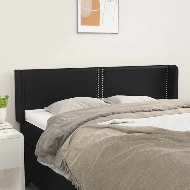Vidaxl hoofdbord met randen 147x16x78 88 cm kunstleer zwart