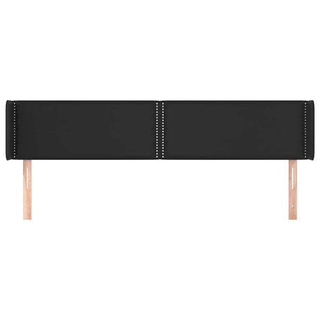Vidaxl hoofdbord met randen 203x16x78 88 cm kunstleer zwart