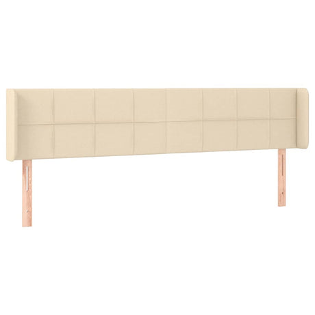 Vidaxl hoofdbord met randen 183x16x78 88 cm stof crèmekleurig