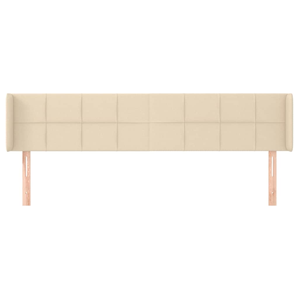 Vidaxl hoofdbord met randen 183x16x78 88 cm stof crèmekleurig