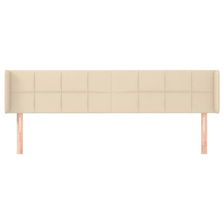 Vidaxl hoofdbord met randen 203x16x78 88 cm stof crèmekleurig