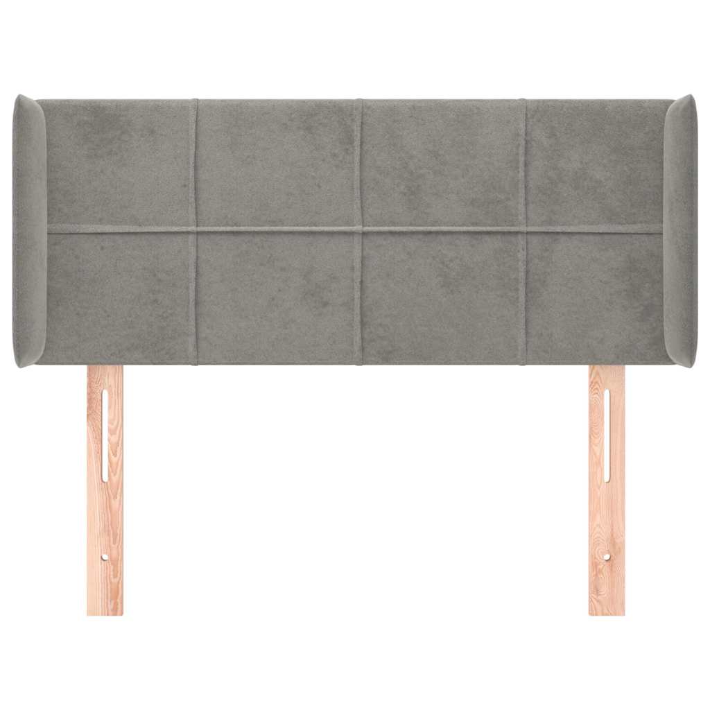Vidaxl hoofdbord met randen 83x16x78 88 cm fluweel lichtgrijs