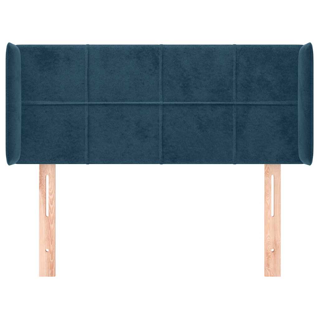Vidaxl hoofdbord met randen 83x16x78 88 cm fluweel donkerblauw