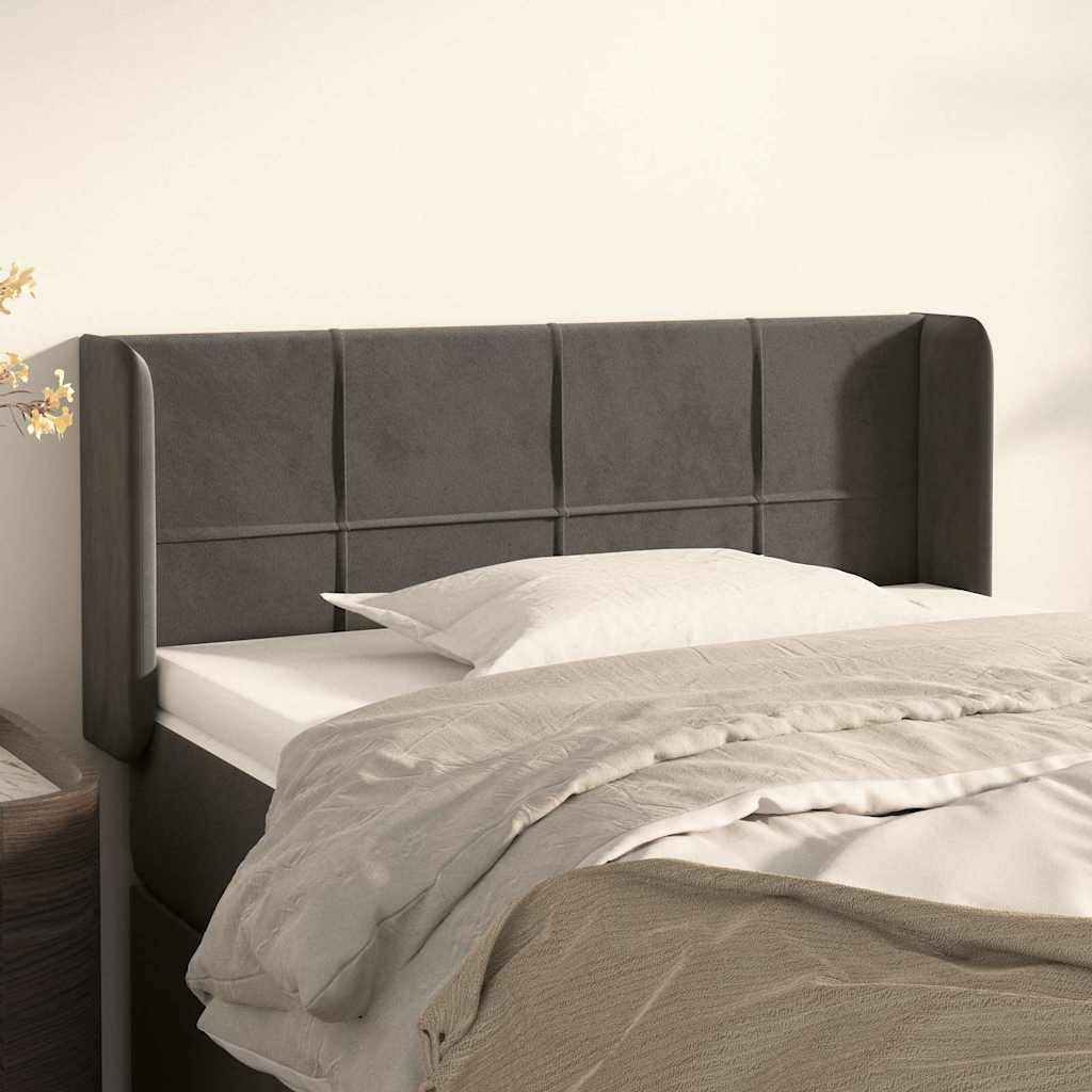 Vidaxl hoofdbord met randen 93x16x78 88 cm fluweel donkergrijs