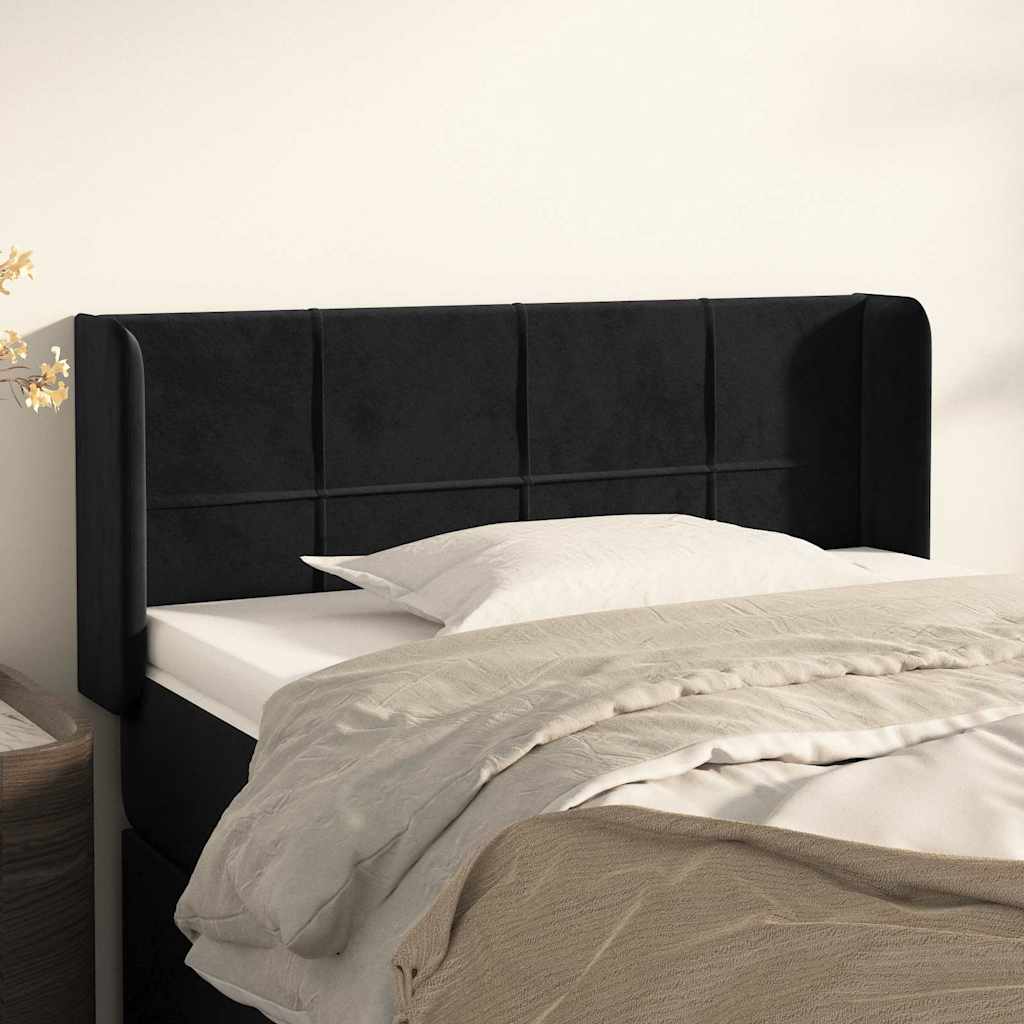 Vidaxl hoofdbord met randen 93x16x78 88 cm fluweel zwart