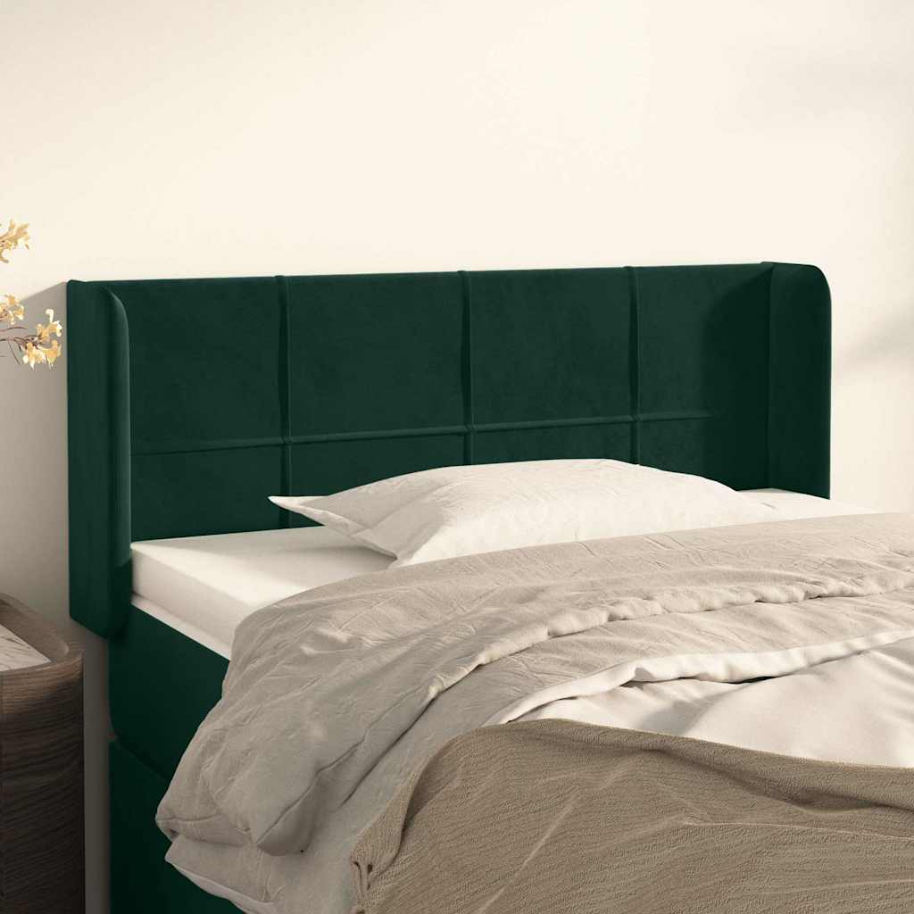 Vidaxl hoofdbord met randen 93x16x78 88 cm fluweel donkergroen