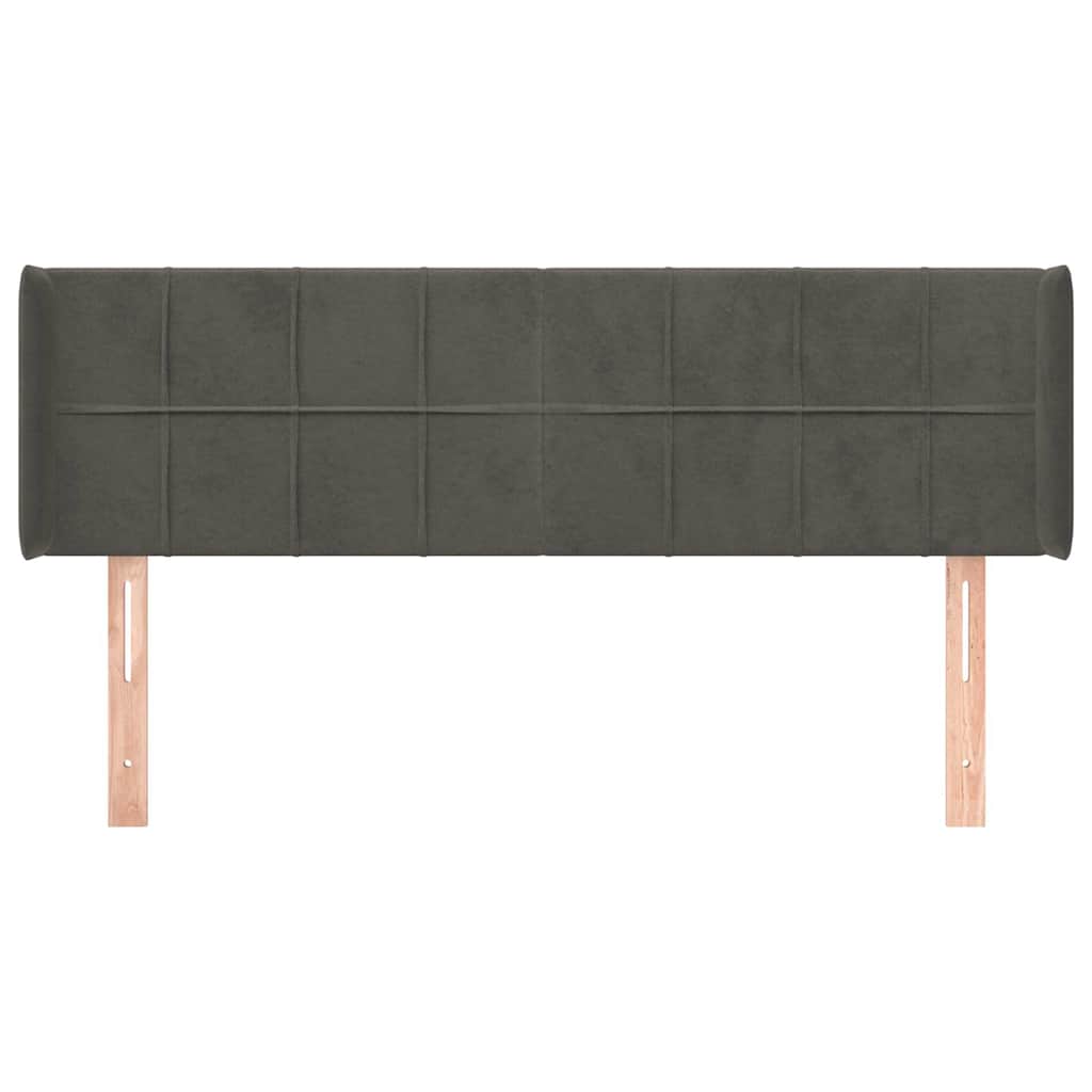 Vidaxl hoofdbord met randen 147x16x78 88 cm fluweel donkergrijs