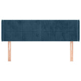 Vidaxl hoofdbord met randen 147x16x78 88 cm fluweel donkerblauw