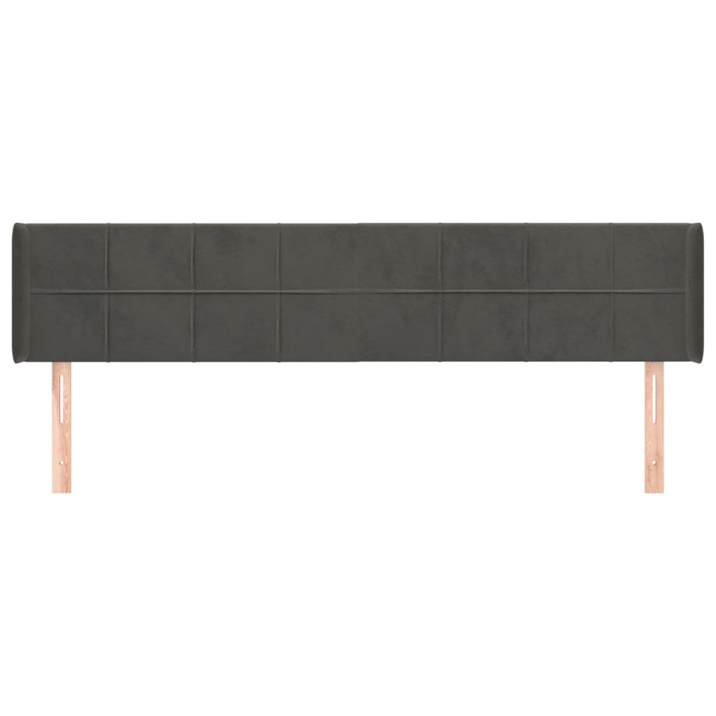 Vidaxl hoofdbord met randen 183x16x78 88 cm fluweel donkergrijs