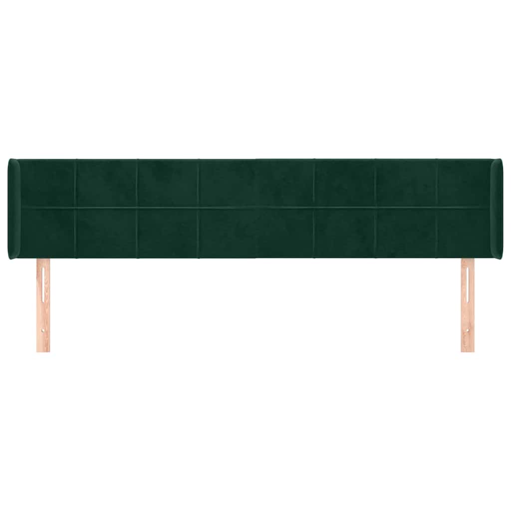 Vidaxl hoofdbord met randen 183x16x78 88 cm fluweel donkergroen