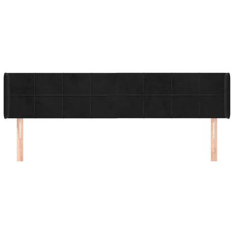 Vidaxl hoofdbord met randen 203x16x78 88 cm fluweel zwart