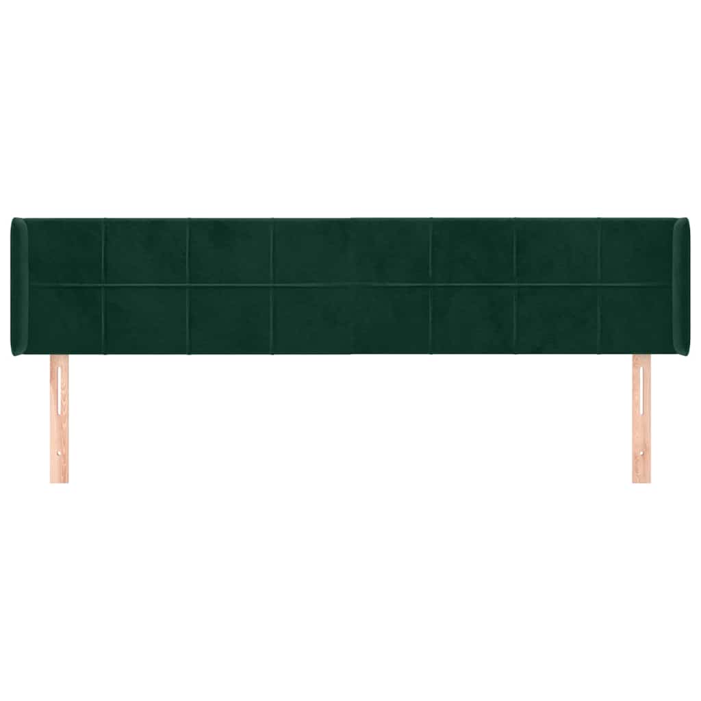 Vidaxl hoofdbord met randen 203x16x78 88 cm fluweel donkergroen