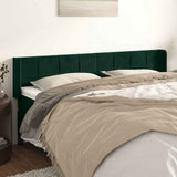 Vidaxl hoofdbord met randen 203x16x78 88 cm fluweel donkergroen
