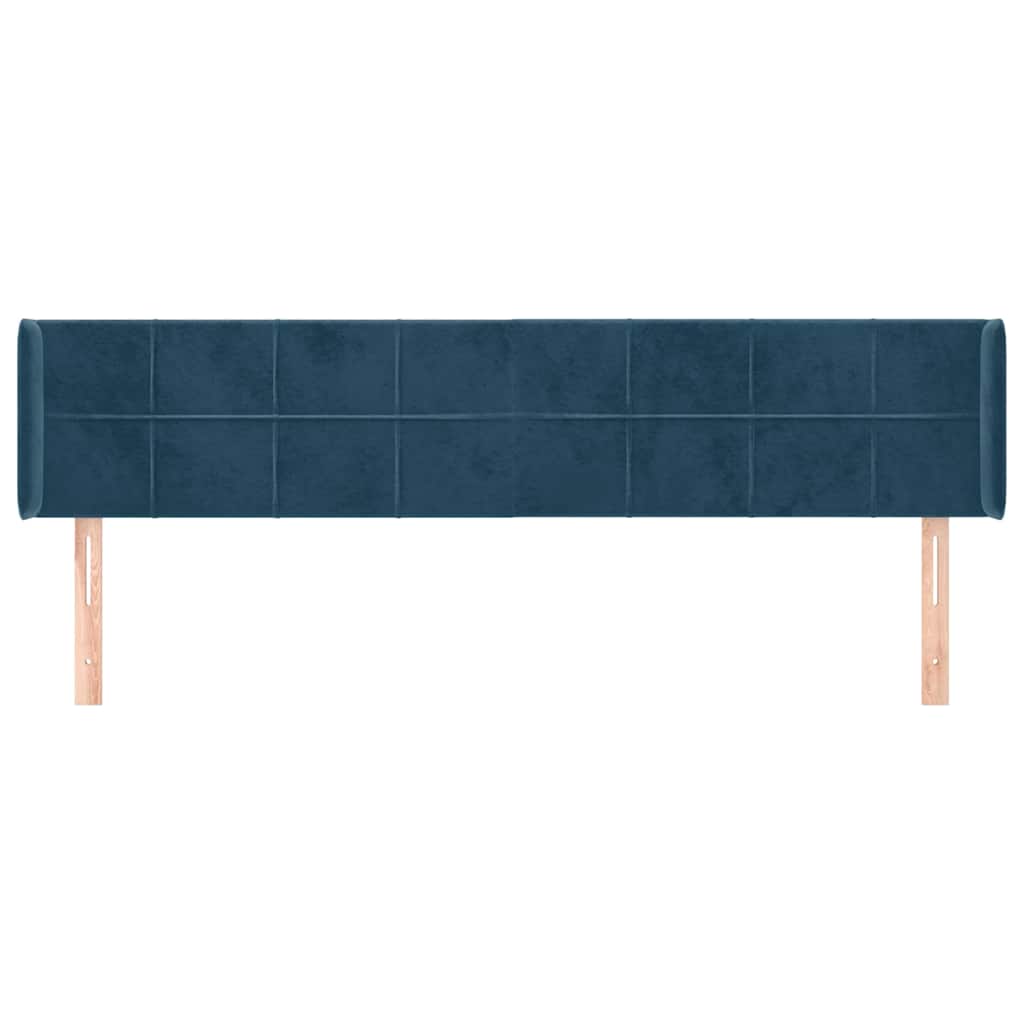 Vidaxl hoofdbord met randen 203x16x78 88 cm fluweel donkerblauw
