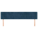 Vidaxl hoofdbord met randen 203x16x78 88 cm fluweel donkerblauw