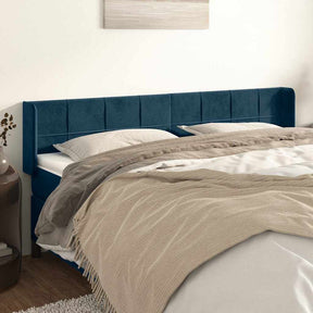 Vidaxl hoofdbord met randen 203x16x78 88 cm fluweel donkerblauw