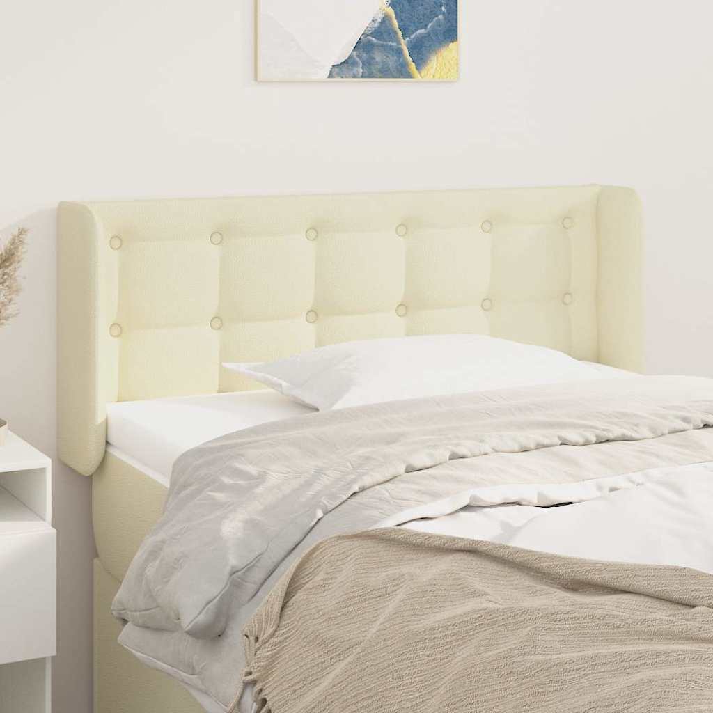 Vidaxl hoofdbord met randen 93x16x78 88 cm kunstleer crèmekleurig