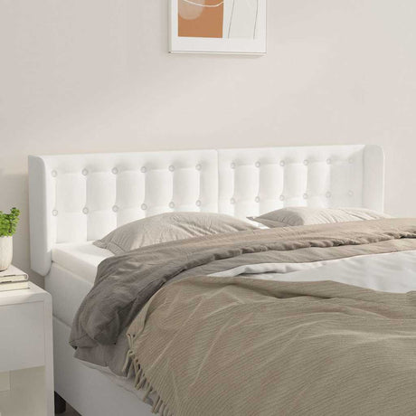 Vidaxl hoofdbord met randen 147x16x78 88 cm kunstleer wit