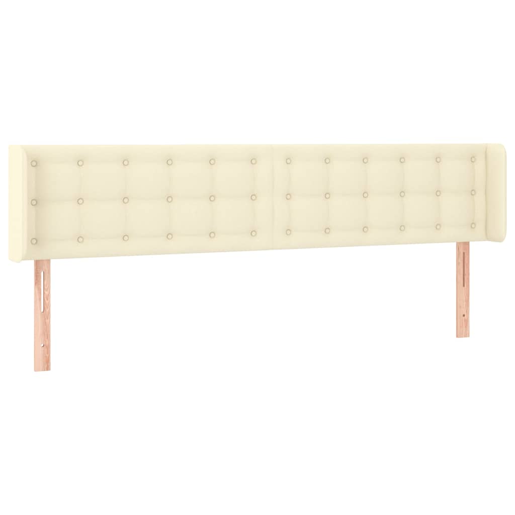 Vidaxl hoofdbord met randen 163x16x78 88 cm kunstleer crèmekleurig