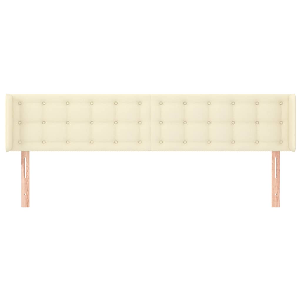 Vidaxl hoofdbord met randen 163x16x78 88 cm kunstleer crèmekleurig