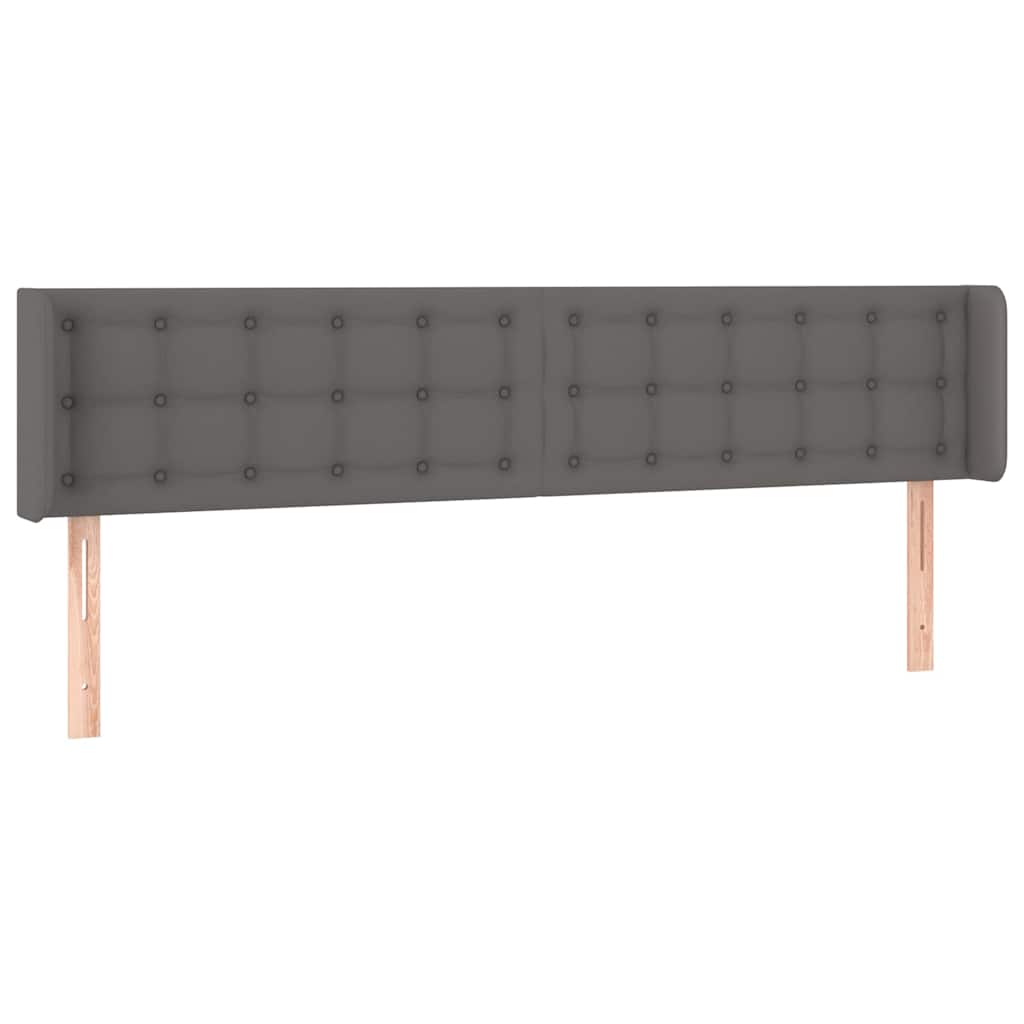 Vidaxl hoofdbord met randen 183x16x78 88 cm kunstleer grijs