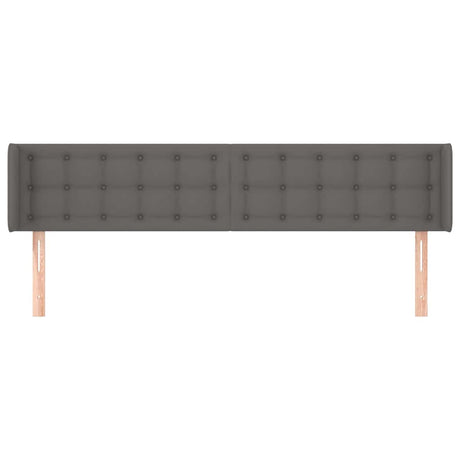Vidaxl hoofdbord met randen 183x16x78 88 cm kunstleer grijs