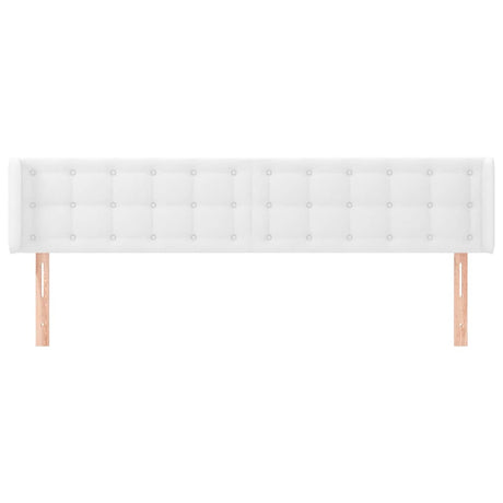 Vidaxl hoofdbord met randen 203x16x78 88 cm kunstleer wit