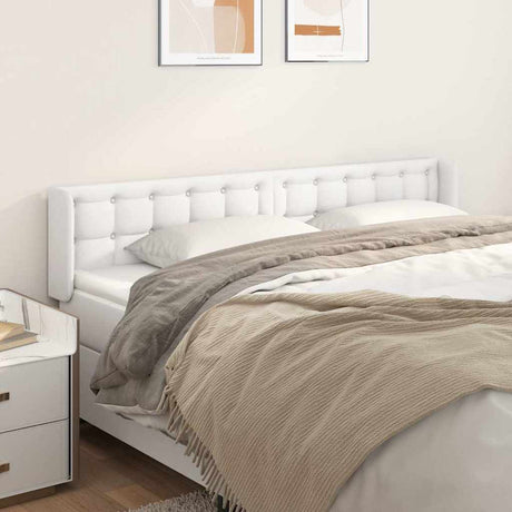 Vidaxl hoofdbord met randen 203x16x78 88 cm kunstleer wit